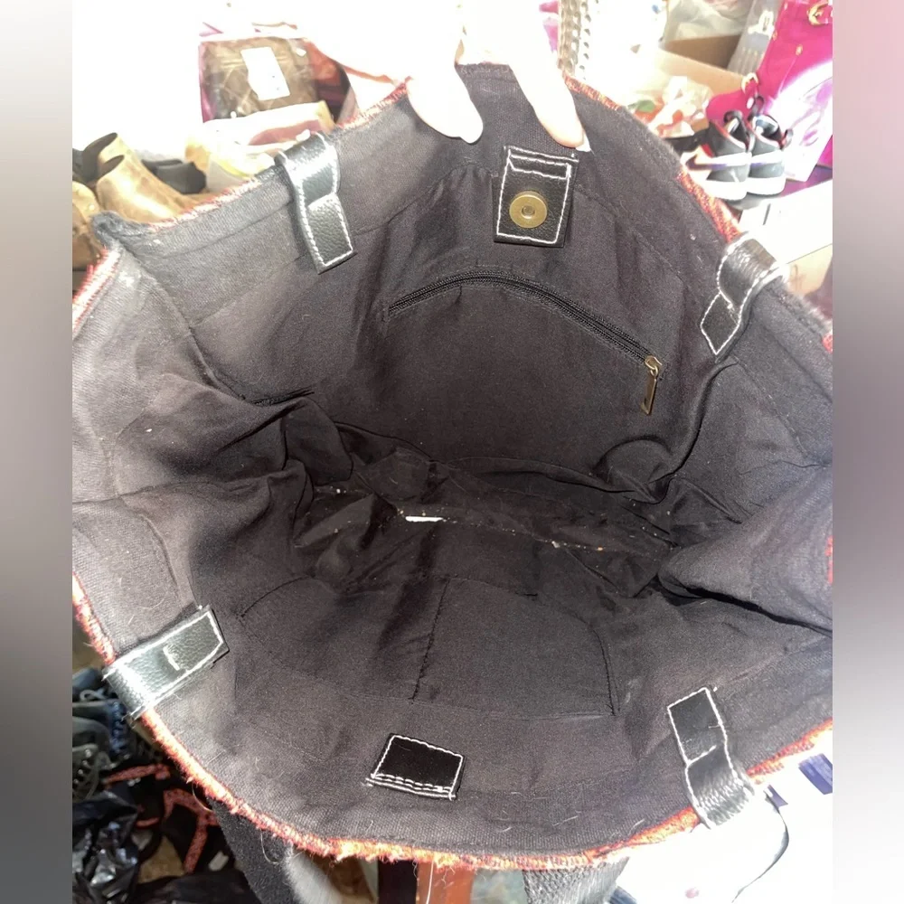 Large Heavy Plaid Tote Bag